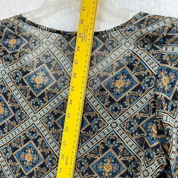 VTG Altar'd State Top S Paisley Print Sheer Bell Sleeve Cottagecore Medieval - Picture 6 of 12